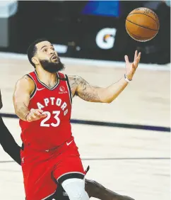  ?? Ashley Landis- Pool / Gett y Images ?? Fred Vanvleet of the Toronto Raptors scored a career
best 36 points against the Miami Heat on Monday.