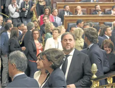  ?? JOSÉ LUIS ROCA ?? ▶▶ Oriol Junqueras, en el Congreso de los Diputados.