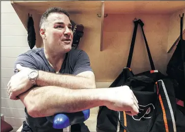  ?? CRAIG ROBERTSON/POSTMEDIA NETWORK ?? Eric Lindros in the customized dressing room in the basement of his Toronto home. He’s come a long way from his acrimoniou­s split with the Flyers, now saying of his time in Philly: “I was here for eight years. We had fun. It was great.”