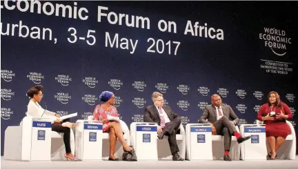  ??  ?? Panelists hold a discussion at the World Economic Forum on Africa, in Durban on Wednesday. (AFP)