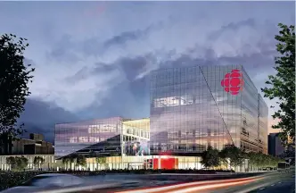  ??  ?? La nouvelle Maison de Radio-Canada a eu un impact majeur sur le nombre d’employés dans plusieurs grandes firmes de la constructi­on à Montréal.