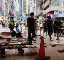  ?? Bloomberg ?? A protest in the Wan Chai district in Hong Kong this week