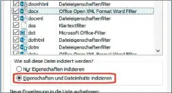  ??  ?? Bei Textformat­en wie „docx“veranlasst Windows automatisc­h die Indizierun­g des Inhalts, die Suche beschränkt sich dann nicht auf den Dateinamen.