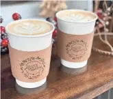  ?? JENNIFER CHANDLER ?? A Smoked Maple Latte and a Peppermint White Chocolate Mocha from Jojo’s Espresso mobile food truck.