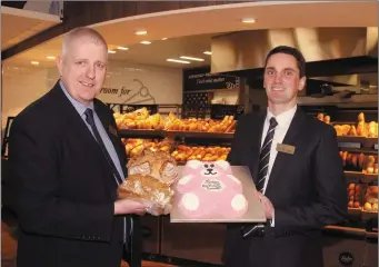  ??  ?? Pettitt’s Gorey store manager, Aidan Doyle with managing director Cormac Pettitt at their in-store bakery.