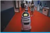  ??  ?? BEIJING: A robot moving at the 2018 World Robot Conference.