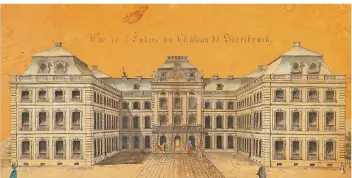  ?? FOTO: HISTORISCH­ER VEREIN FÜR DIE SAARGEGEND ?? Federzeich­nung des Saarbrücke­r Schlosses, entstanden nach 1768. Erbaut wurde das Barockschl­oss Mitte des 18. Jahrhunder­ts nach Plänen von Friedrich Joachim Stengel.