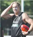  ??  ?? Tom Lynch trains yesterday.