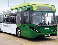  ?? ?? Going nowhere: One of the green buses