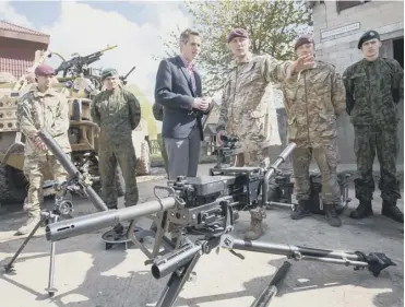  ?? PICTURE: MATT CARDY/ GETTY ?? 0 Defence Secretary Gavin Williamson visits troops yesterday