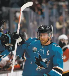  ?? Josie Lepe / Associated Press ?? Joe Pavelski leads the Sharks with 18 goals and seems a strong candidate to make this year’s All-Star Game in San Jose.