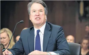  ?? AP PHOTO ?? Supreme Court nominee Judge Brett Kavanaugh gives his opening statement before the Senate Judiciary Committee Thursday in Washington.