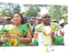  ?? ?? Honourable Godwin Tavaziva and wife at the rally