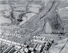  ?? Pictures: WALES NEWS, PA ?? Aerial view of the aftermath of the tragic colliery landslide