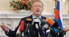  ??  ?? Accusation­s: Russian ambassador to UK Alexander Yakovenko