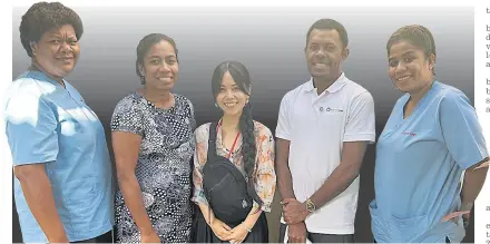  ?? Picture: SUPPLIED ?? Keiko Asai with her colleagues in Lautoka.