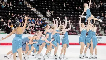  ?? DANIELLE EARL PHOTOGRAPH­Y SKATE CANADA ?? Nexxice seniors winning national championsh­ips in January. They are off to the world championsh­ips later this month in Lake Placid, N.Y. The junior squad will also compete at the world juniors in France.