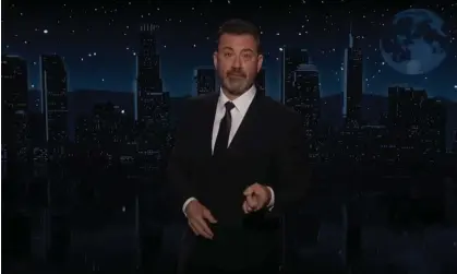  ?? ?? Jimmy Kimmel on Donald Trump’s Truth Social rant about him: ‘Rant-a Claus got up bright and early to post 165 venomous words about yours truly.’ Photograph: YouTube