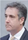  ?? REUTERS ?? US President Donald Trump’s former lawyer, Michael Cohen, leaves the Daniel Patrick Moynihan United States Court House in lower Manhattan, New York City in this Aug. 21 photo.