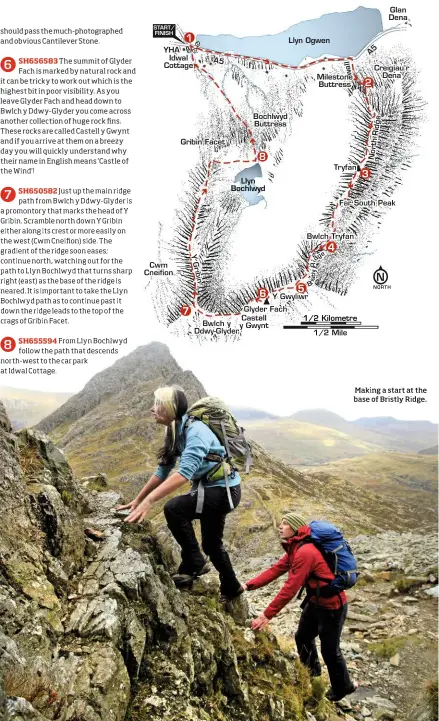  ??  ?? Making a start at the base of Bristly Ridge.