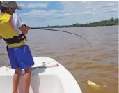  ??  ?? Mi compañero Picapán mostrando su amor por la pesca.