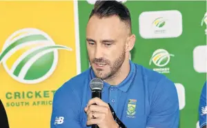  ?? / LEE WARREN/GALLO IMAGES ?? Proteas skipper Faf du Plessis.