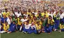  ??  ?? The Brazil team that won the World Cup in 1994, including Rai and Mauro Silva. Photograph: Colorsport/Rex/Shuttersto­ck