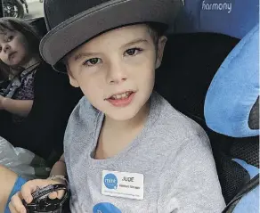  ??  ?? Five-year-old Jude Rudics of Lethbridge was given the VIP treatment at Mint Smartwash, a car wash his father says soothes the autistic child.
