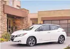  ?? COURTESY OF NISSAN ?? Nissan hopes to more than double annual sales of its revamped 2018 Leaf electric hatchback that hits showrooms next month.