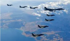  ?? Getty ?? Fighter jets from US air force and South Korea during the Vigilant air combat exercise in Korean Peninsula yesterday