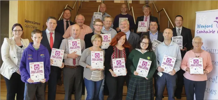  ??  ?? The launch of the ‘Shut Down Cyber Bullying’ leaflet at Wexford County Council last week.