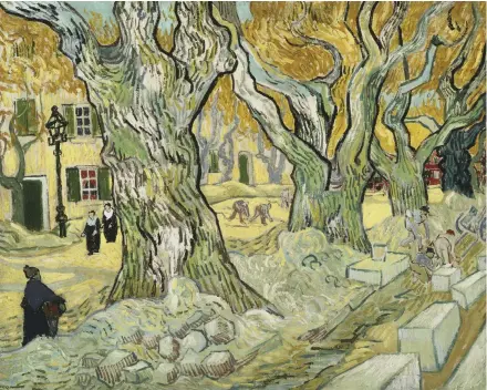  ??  ?? 3. The Road Menders, 1889, Vincent Van Gogh (1853–90), oil on canvas, 73.7 × 92.7cm. Phillips Collection, Washington, D.C.