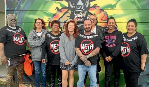  ?? PHOTO: VIRGINIA FALLON/FAIRFAX NZ ?? Members of NZ ‘P’ Pull, a group working to help meth addicts and raise awareness of the drug.