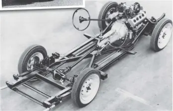  ??  ?? Daimler's SP250 chassis and running gear was clearly heavily influenced by Triumph's TR3A.