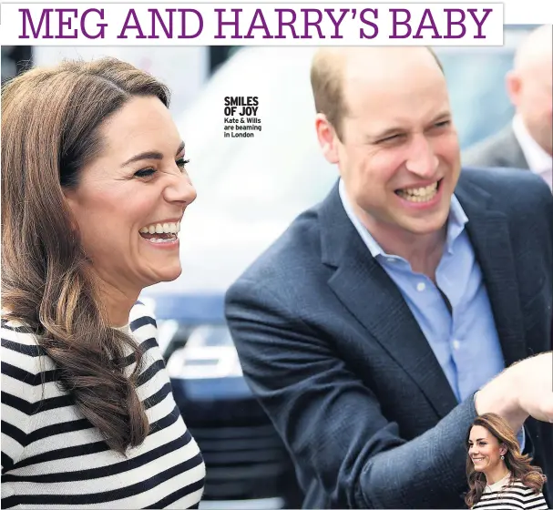  ??  ?? SMILES OF JOY Kate & Wills are beaming in London