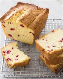  ?? JOE KELLER/AMERICA’S TEST KITCHEN VIA AP ?? A cranberry-sour cream pound cake is among the recipes in the cookbook “Perfect Cake.”