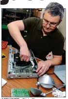  ??  ?? MENDER: Chris Blomeley runs a repair cafe helping to share skills