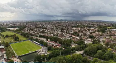  ?? ?? The DJI Mini 4 Pro offers a 2x digital zoom which, although not especially stunning in terms of quality, should easily be sufficient for posting on social media. The above image of a football pitch was taken using the Mini 4 Pro’s Wide Angle setting