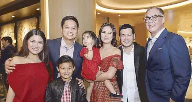  ??  ?? PLDT FVP and head of Home Business Marco Borlongan (rightmost) with (from left) Camille PratsYamba­o, son Nate and her husband John Yambao, Isabel Oli, her husband John Prats and their daughter Feather