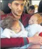  ??  ?? Abdel Hameed Alyousef lost his twin babies to the attack on Khan Sheikhoun. AP FILE