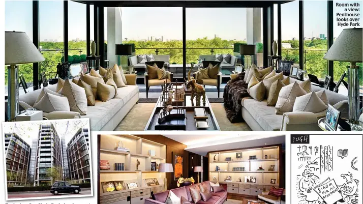  ??  ?? Exclusive: One Hyde Park developmen­t Room with a view: Penthouse looks over Hyde Park