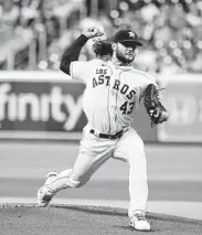  ?? Karen Warren / Staff photograph­er ?? Lance McCullers Jr. got the start for the Astros against Arizona at Minute Maid on Saturday night.