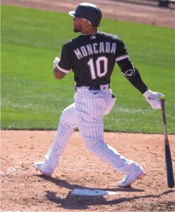  ?? ROB TRINGALI/GETTY IMAGES ?? Sox third baseman Yoan Moncada, who was plagued by fatigue after contractin­g the coronaviru­s last year, says he feels much stronger this season and has regained his rhythm at the plate.