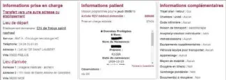  ?? (Capture d’écran du logiciel SpeedCall) ?? N’importe quel ambulancie­r, même des mois après, peut par exemple voir dans quel service est traité un patient. Dans le cas ci-dessus, il souffrirai­t de cancer...