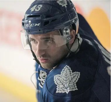  ?? CHRIS YOUNG/The Canadian Press ?? Toronto Maple Leafs forward Nazem Kadri has been suspended for another two games. Team president Brendan Shanahan
says the team is cracking down due to a series of certain ‘incidents’ involving the 24-year-old centre.