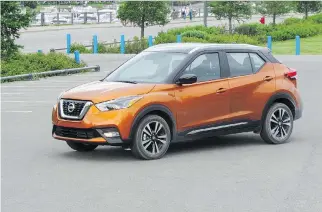  ?? COSTA MOUZOURIS/DRIVING.CA ?? The Nissan Kicks is an entry level compact crossover that boasts the lowest price in a crowded and competitiv­e segment of the market.