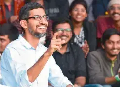  ??  ?? Google CEO Sundar Pichai during an interactiv­e session at IIT Kharagpur on Thursday.