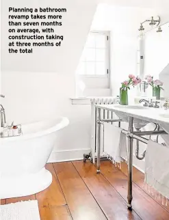  ??  ?? Planning a bathroom revamp takes more than seven months on average, with constructi­on taking at three months of the total