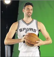  ?? ERIC GAY / ASSOCIATED PRESS ?? Center Pau Gasol is the Spurs’ most important addition. Gasol, entering his 17th season, has won two NBA titles and is a six-time All-Star.