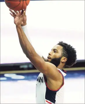  ?? David Butler II / USA TODAY ?? Although he missed two key free throws near the end of regulation, UConn’s R.J. Cole took accountabi­lity for them afterwards on Twitter.
